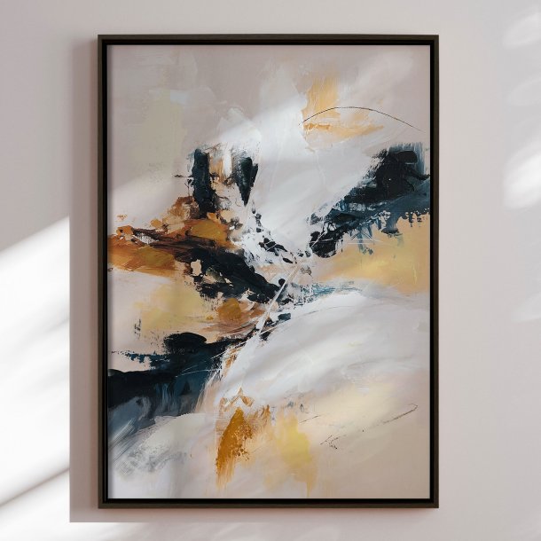 H�ndlavet maleri med sort ramme - Soft Rebellion ll - Mixed media