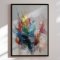 H�ndlavet maleri med sort ramme - Abstract Storm V - Mixed media