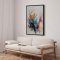 H�ndlavet maleri med sort ramme - Abstract Storm V - Mixed media