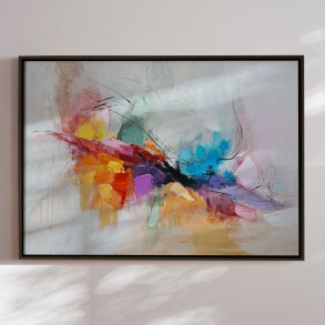 H�ndlavet maleri med sort ramme - Whisper of Color - Mixed media