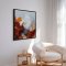 H�ndlavet maleri med sort ramme - Red Motion  - Mixed media