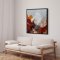 H�ndlavet maleri med sort ramme - Red Motion  - Mixed media