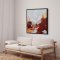 H�ndlavet maleri med sort ramme - Red Motion ll - Mixed media