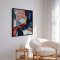 H�ndlavet maleri med sort ramme - The Bold Divide - Mixed media