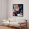 H�ndlavet maleri med sort ramme - The Bold Divide - Mixed media