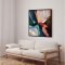 H�ndlavet maleri med sort ramme - The Bold Divide ll - Mixed media