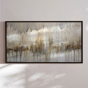 Handmade painting in frame - Where Silence Falls - Mixed media