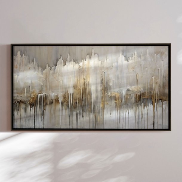 Handmade painting in frame - Where Silence Falls - Mixed media