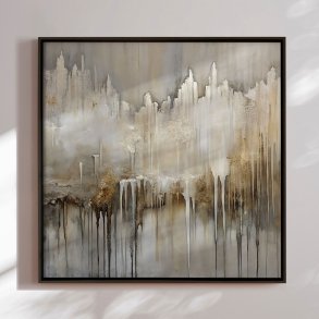 Handmade panting in frame - Dustfall - Mixed media