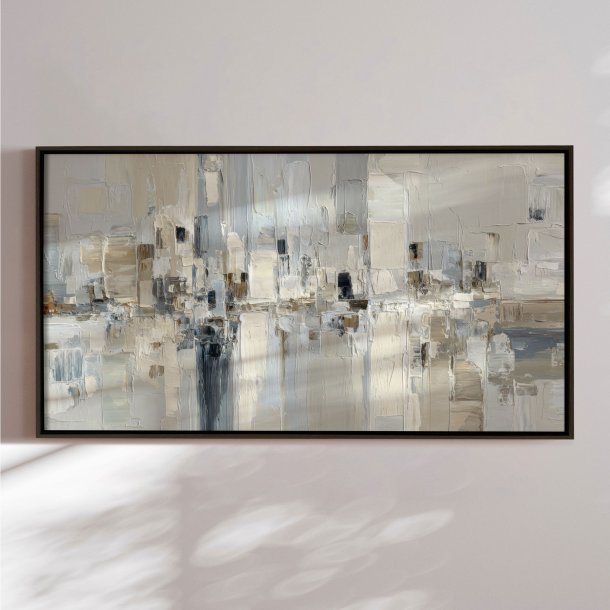 Handmade painting in frame - Ivory Structures - Mixed media