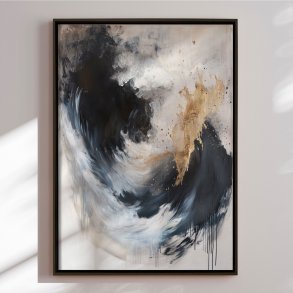 Handmade panting in frame - Shadowfall - Mixed media