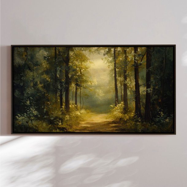 Handmade painting in frame - Dark Forest - Mixed media