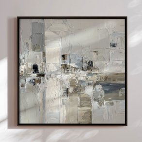 Handmade panting in frame - Pastel Construction II - Mixed media