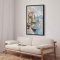 H�ndlavet maleri med ramme - Harbor Reflection - Mixed media