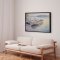 Handmade panting with frame - Waterside Escape - Mixed media