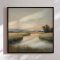 Handmade panting with frame - Quiet Waters - Mixed media