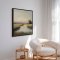 Handmade panting with frame - Quiet Waters - Mixed media