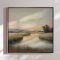 Handmade panting with frame - Quiet Waters - Mixed media