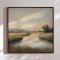 Handmade panting with frame - Quiet Waters - Mixed media