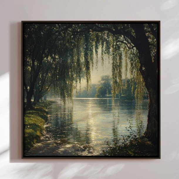 Handmade panting with frame - Dancing Reflections - Mixed media