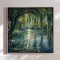 Handmade panting with frame - Whispering Waters - Mixed media