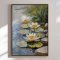 Handmade panting with frame - Morning Lilies - Mixed media