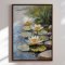 Handmade panting with frame - Morning Lilies - Mixed media