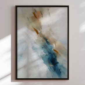 Handmade painting with black frame - Icelandic Light - Mixed media