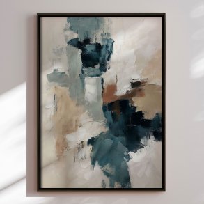 Handmade painting with black frame - Layers of Stillness - Mixed media