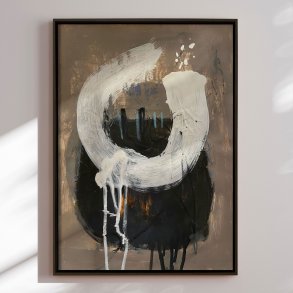 Handmade panting in frame - Fresh Start III - Afranio Raposo - Mixed media