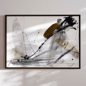 Handmade painting in frame - Lighthouse - Dan Hobday - Mixed media