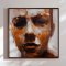 H�ndlavet maleri med ramme - Warm Abstract Portrait - Kiarra B - Mixed media