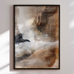 H�ndlavet maleri med ramme - Abstract Earthquake - Dan Hobday - Mixed media