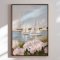 H�ndlavet maleri med ramme - Nantucket Sails - Kathrin Pienaar - Mixed media