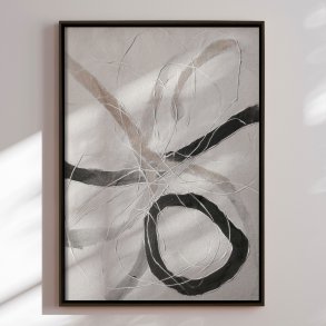 Handmade panting in frame - Line Study - Alma - Mixed media