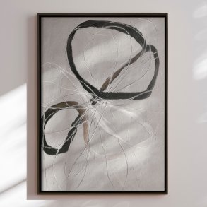 Handmade panting in frame - Line Study II - Alma - Mixed media