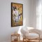 H�ndlavet maleri med ramme - Golden Floral Bloom - Dorothy Fagan - Mixed Media