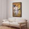 H�ndlavet maleri med ramme - Golden Floral Bloom - Dorothy Fagan - Mixed Media