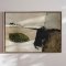 H�ndlavet maleri med ramme - Earthy Abstract Landscape - Dan Hobday - Mixed media