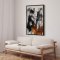 H�ndlavet maleri med ramme - Abstract Figures Connection - HUGO - Mixed media