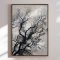 H�ndlavet maleri med ramme - Bare Winter Branches - HUGO - Mixed media