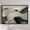 H�ndlavet maleri med ramme - Soft Green Abstract Landscape - Arohika Verma - Mixed media