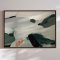 H�ndlavet maleri med ramme - Soft Green Abstract Landscape - Arohika Verma - Mixed media