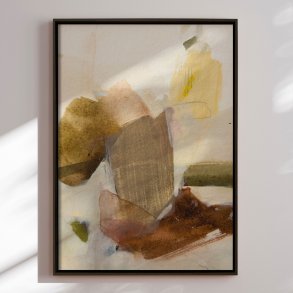 H�ndlavet maleri med ramme - Earthy Layers - Arohika Verma - Mixed media
