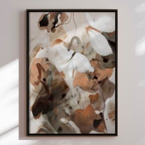 Handmade painting with black frame - Echoes of Earth - Mixed media