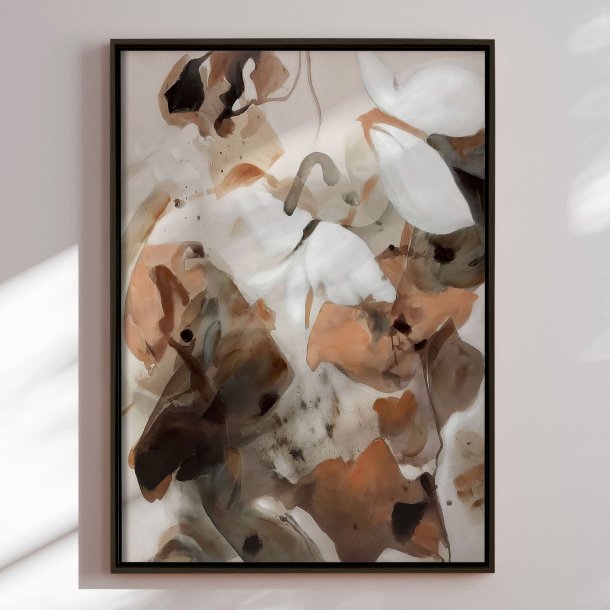 Handmade painting with black frame - Echoes of Earth - Mixed media