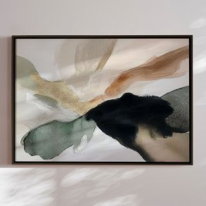 Handmade painting with black frame - Brown Whispers - Mixed media