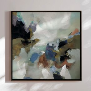 Handmade painting with black frame - Whispers of Nature - Mixed media