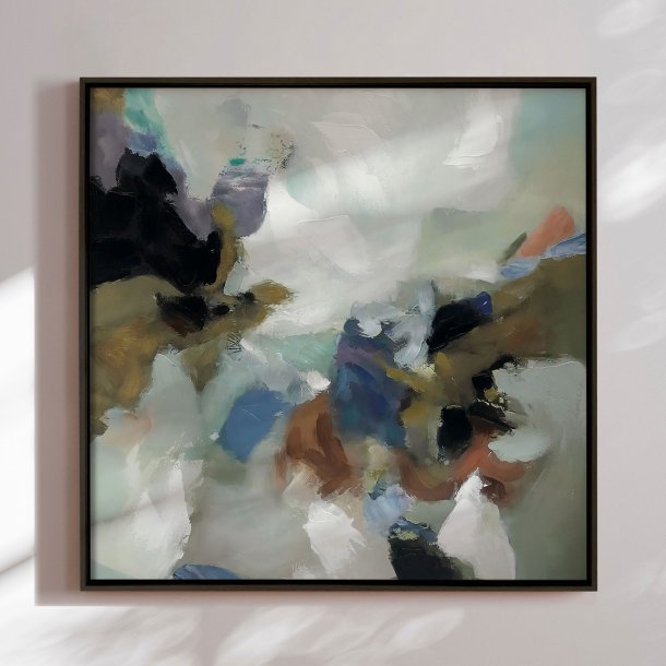 Handmade painting with black frame - Whispers of Nature - Mixed media