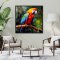 Handmade panting in frame - Parrot I